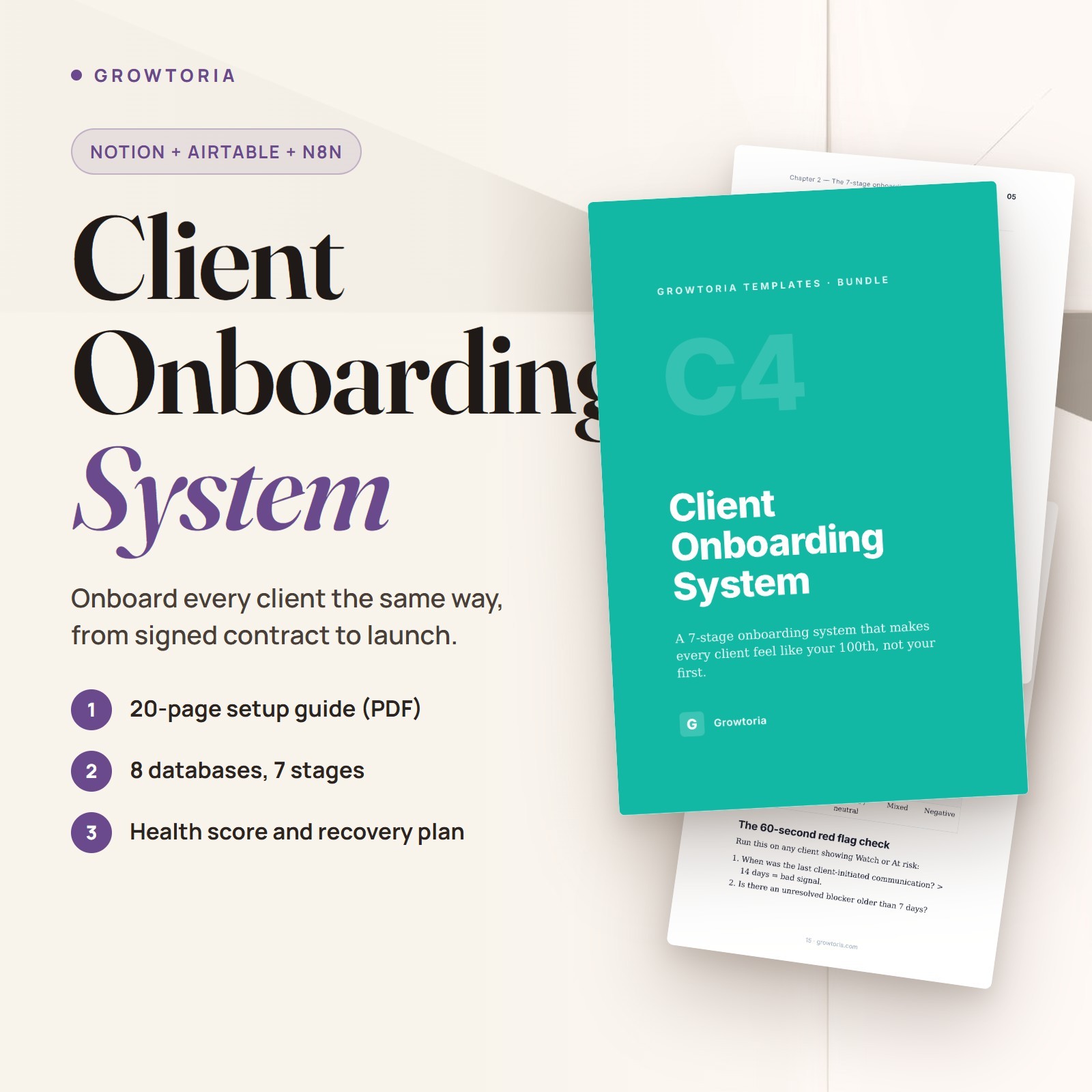 Client Onboarding Template System Notion Airtable Google Sheets Agency Checklist