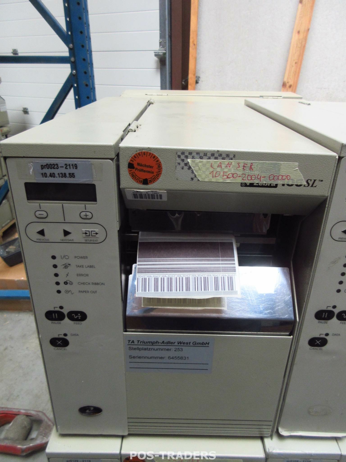 Zebra 105SL 10500-2004-0000 DT/TT LAN Barcode Label Printer TESTED & PRINTS LINE