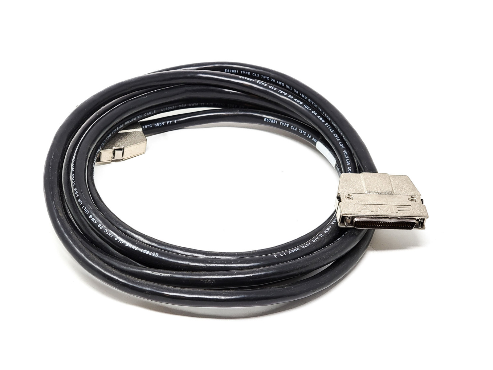 AMP Male 100 Pin SCSI to Male 100 Pin SCSI Data Cable 10' Cord 