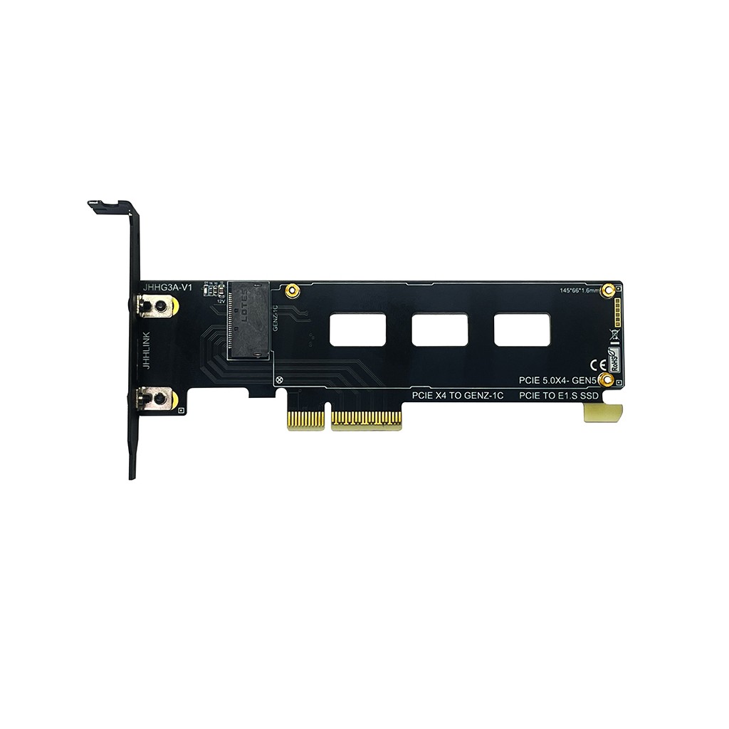 PCIe 5.0 X4 to E1.S Solid State Drive Adapter GENZ-1C for PCIe X4/X8/X16