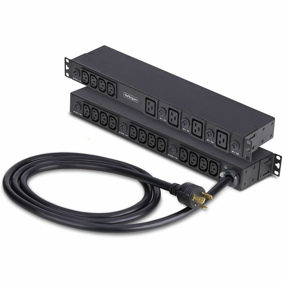 StarTech 20-Outlet Rackmount PDU, 1U Server Power Strip, 8x Front and 12x Rear
