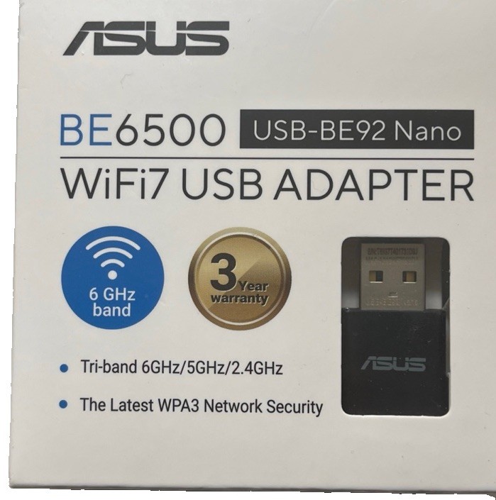ASUS BE6500 USB-BE92 Nano WiFi7 USB Adapter NIB