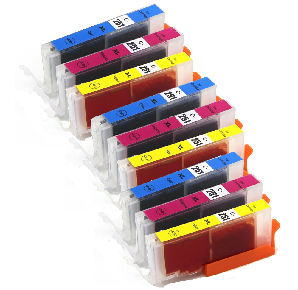 9P XL CMY Color Printer Ink for Canon CLI-251 MG5520 MX722 MX922 MG6420