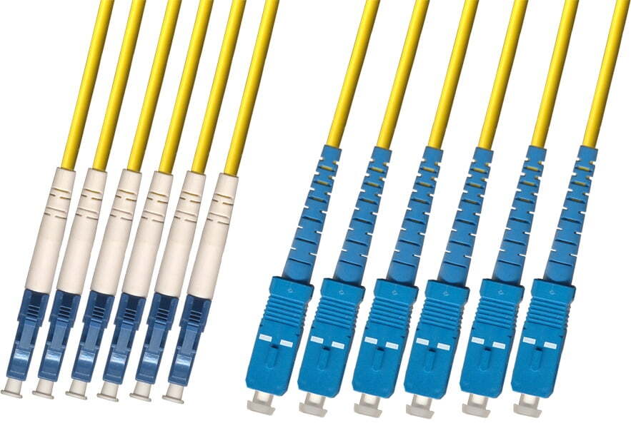 Direct Burial Outdoor LC SC 6 Strand Fiber Optic Cable Singlemode 9/125 10M