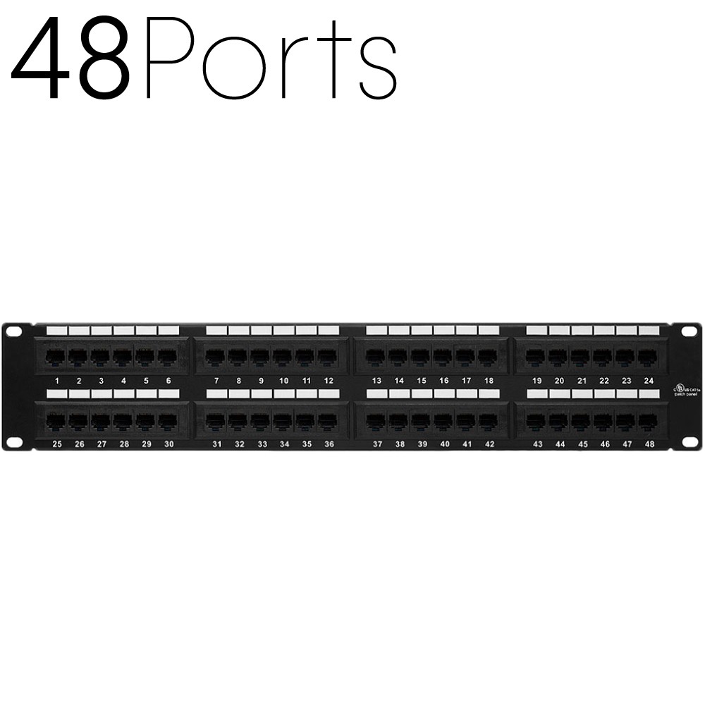 1U 2U Vertical Cat5e Patch Panel Mini 110 Type Rackmount RJ-45 568A/B Compatible
