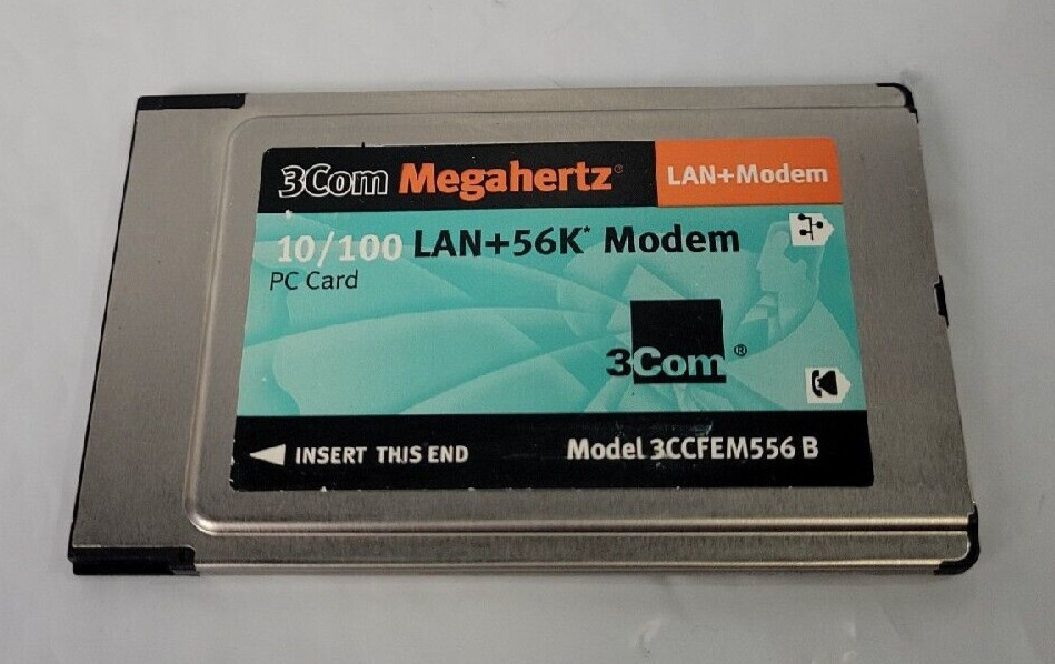 3Com Megahertz 10/100 LAN+56 Modem PC Card 3CCFEM556B (Card Only)