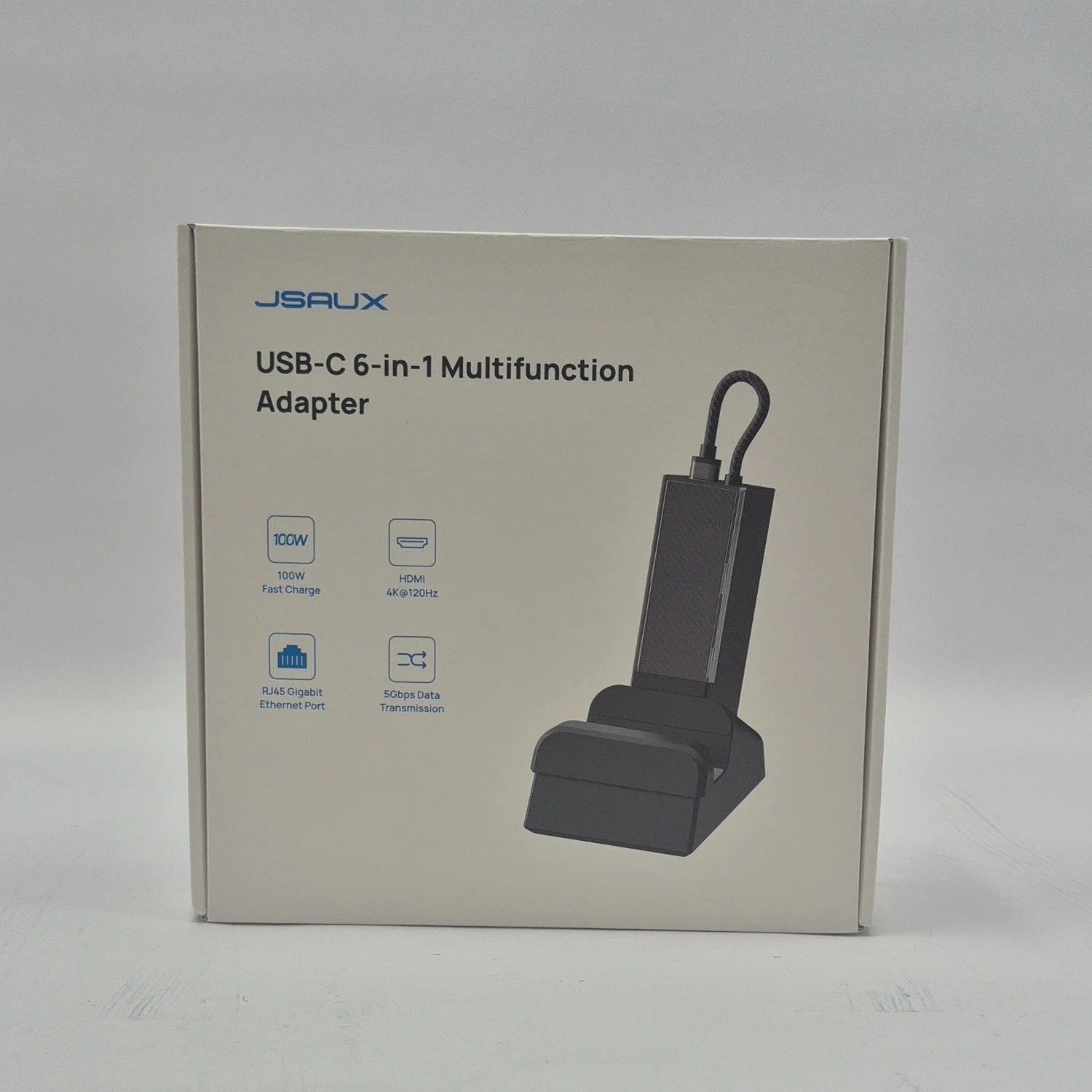 New JSAUX USB-C 6-IN-1 Multifunction Adapter NA HB0609B Black