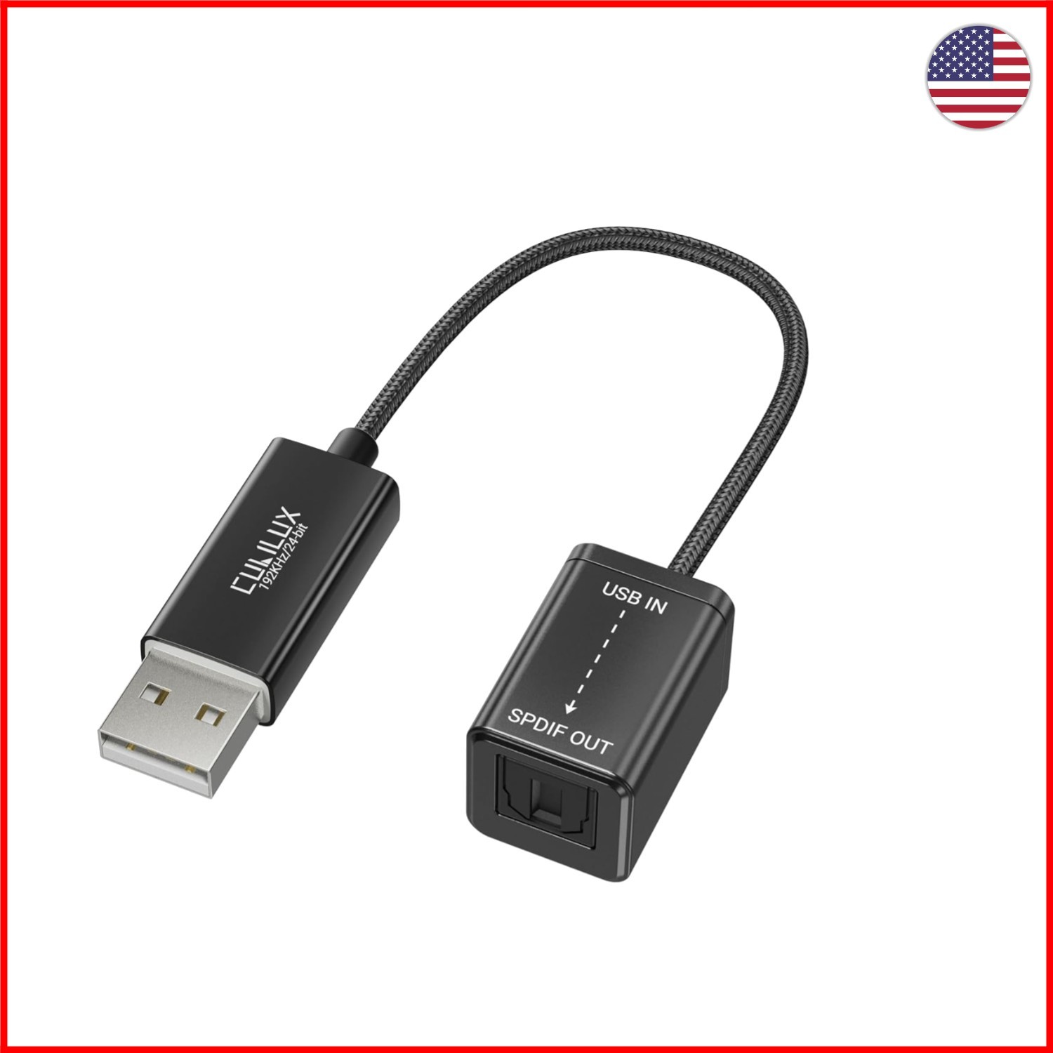 Compact USB Type A to TOSLINK Optical Converter for Lossless Surround Sound