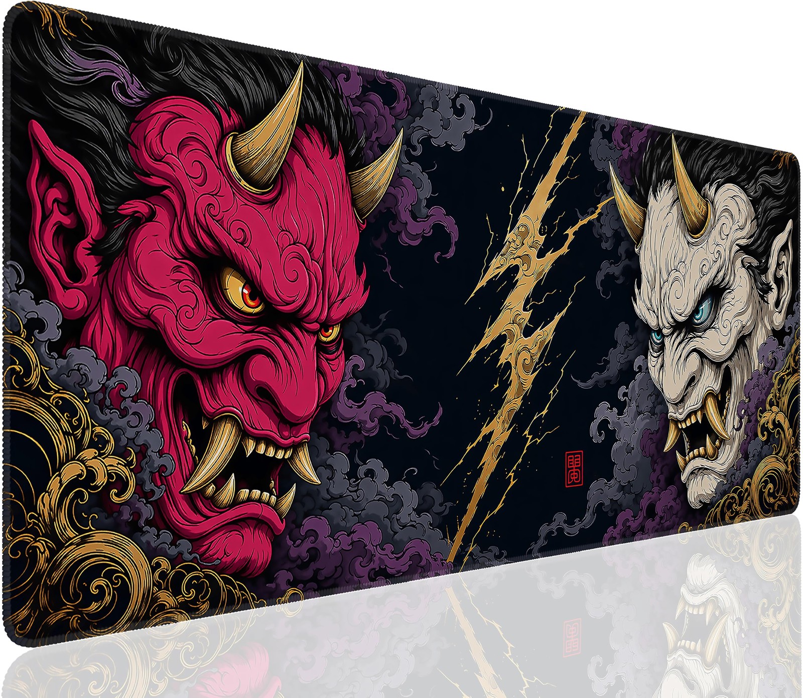CFMSFKEJI Large Gaming Mouse Pad Japanese Demon 31.5x11.8