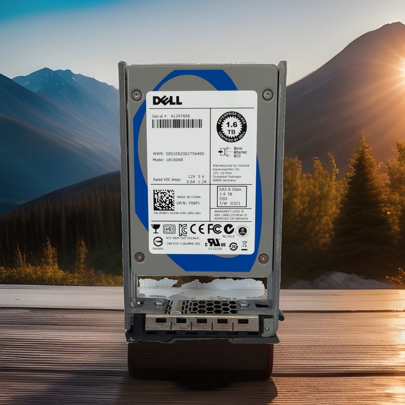 Dell 1.6TB SSD SAS 82FG7  Server SSD Compellent W /Caddy LB1606R 86 % Or Higher