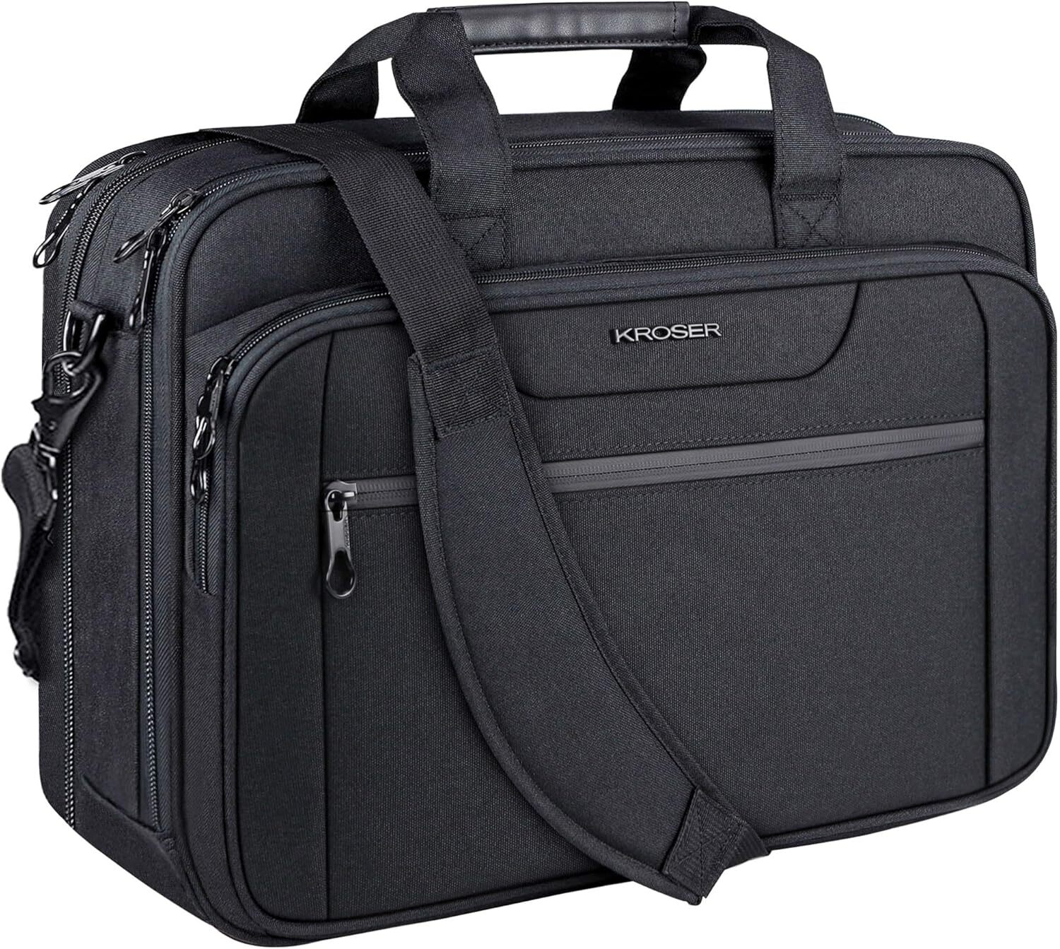 Expandable 17.3 Inch Laptop Briefcase Water Resistant Shoulder Travel Bag