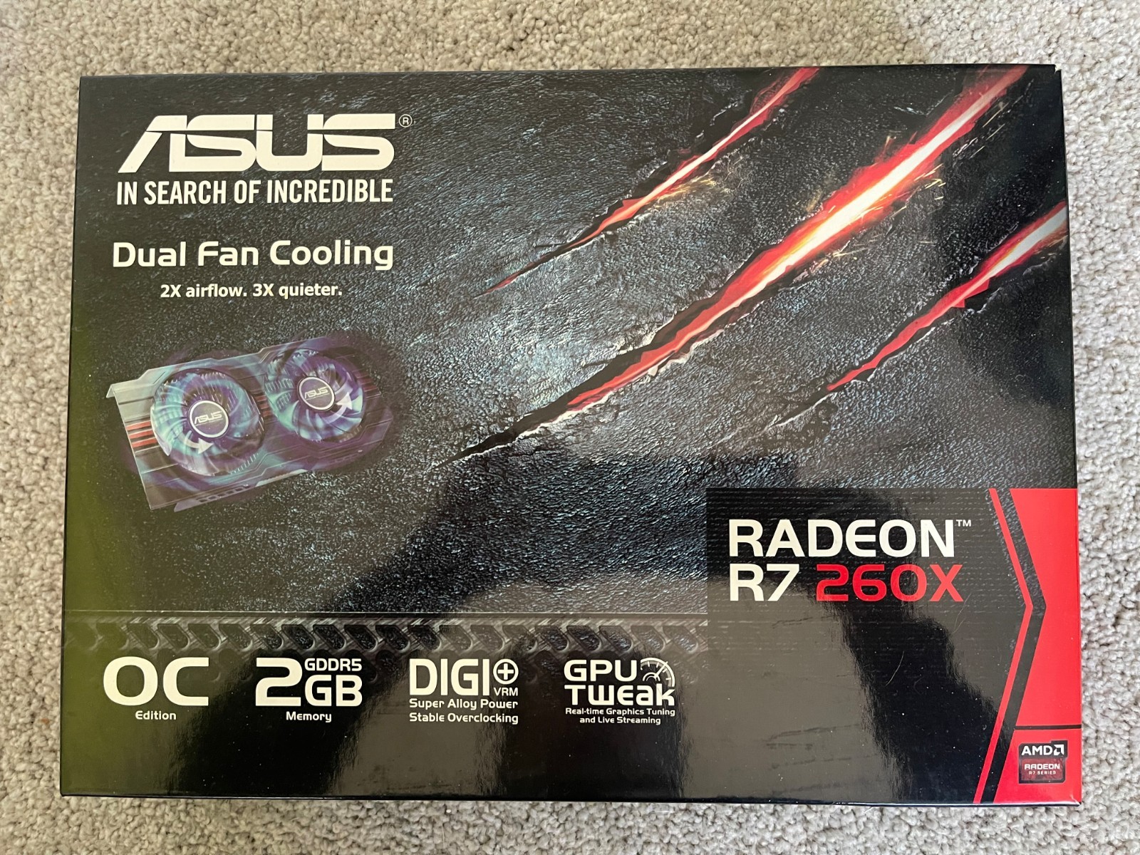 ASUS Radeon R7 260X 2GB OC Edition Dual Fan Cooling [Box with Slight Damage]