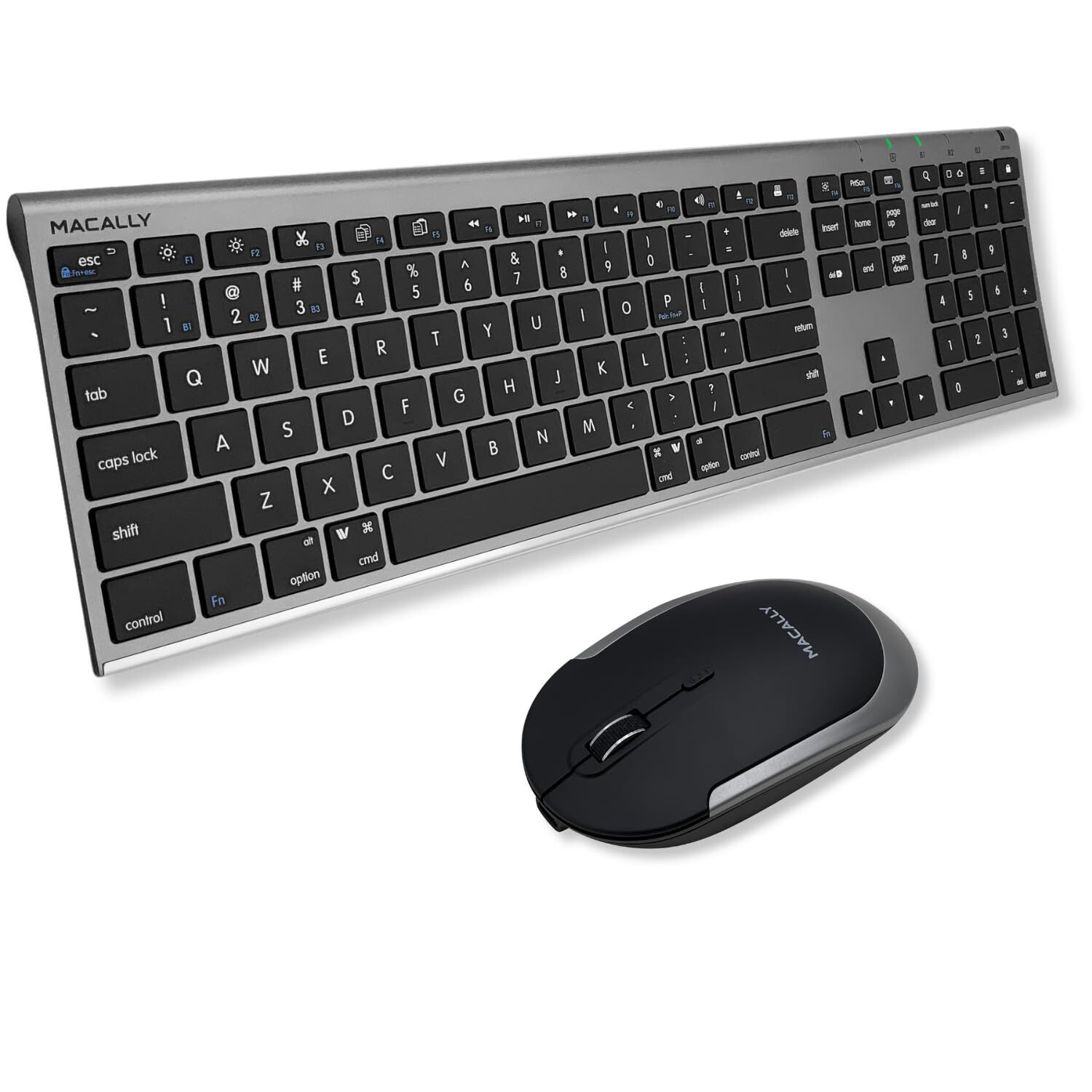 Space Gray Wireless Keyboard and Mouse Set for Mac Bluetooth Multi Device Com...