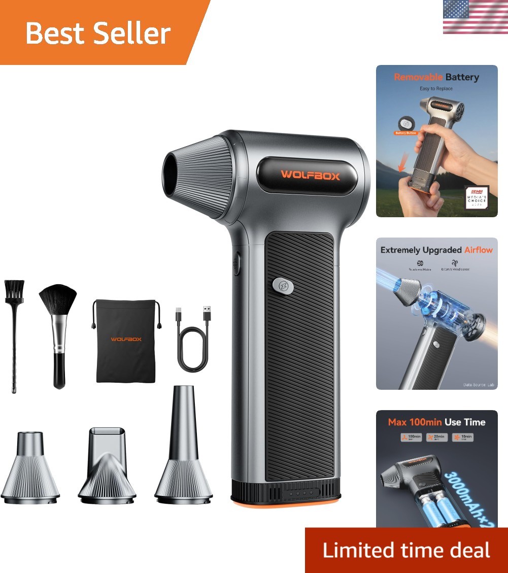 Lightweight Cordless Air Duster with Removable Battery - Ultimate Cleaning Tool