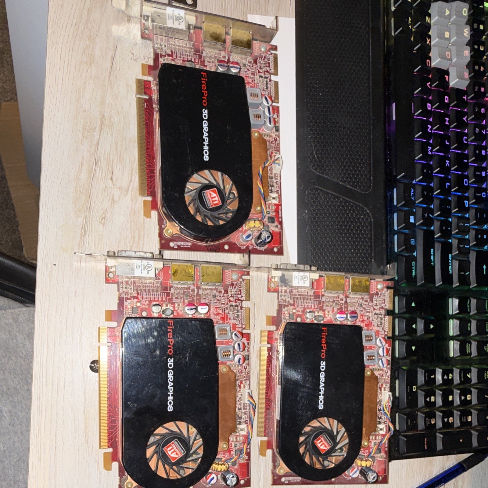 (3) ATI FirePro 3D Graphics 512mb GDDR3 PCIe x16 Graphics Card DVI/DP OpenGL
