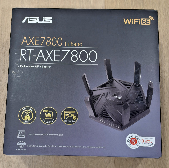 ASUS RT-AXE7800 Tri-Band WiFi 6E Router - Black