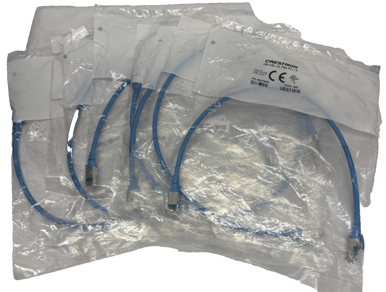 Crestron DM-CBL-ULTRA-PC-1.5,  DigitalMedia Ultra Cat6A Patch Cable - Lot Of 8