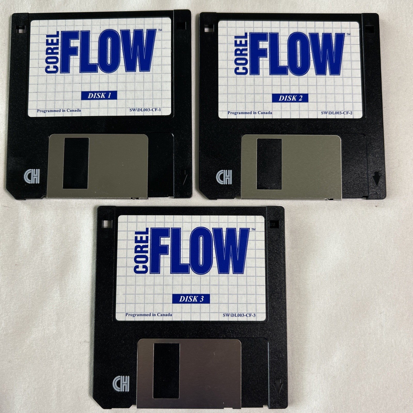 Corel Flow for Windows – 3.5” Floppy Disk Set (3 Disks) – Diagramming Software