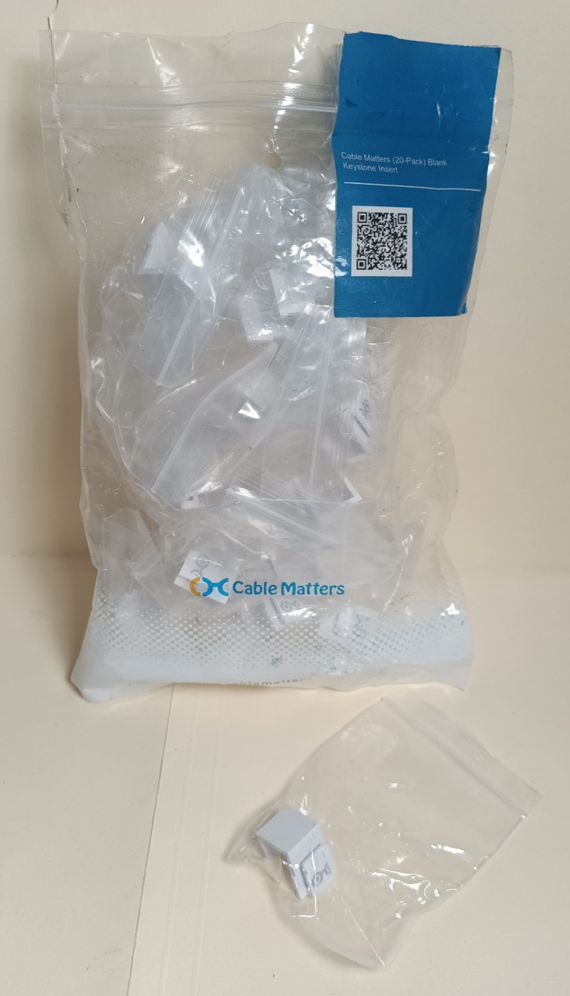 Cable Matters (20 pack) Blank Keystone Jack Inserts in White