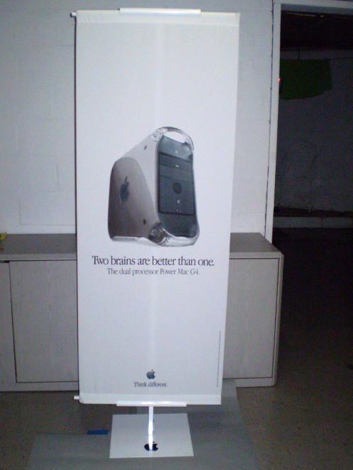Apple Logo Two Sided Cloth Banner Floor Stand - From the Original Apple Store