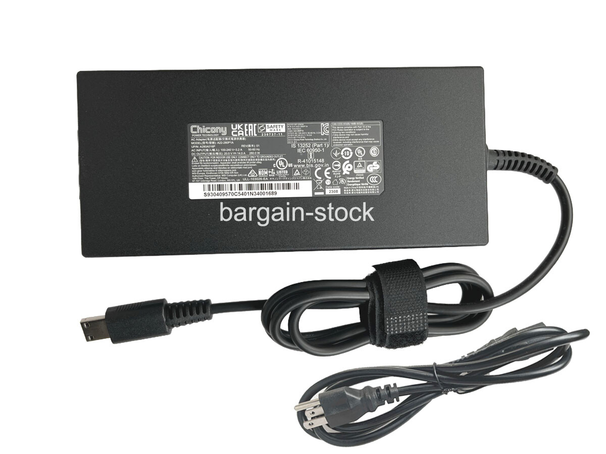 Original Chicony 280W AC Adapter Charger MSI Vector 16 HX A14VFG-246US Slim OEM