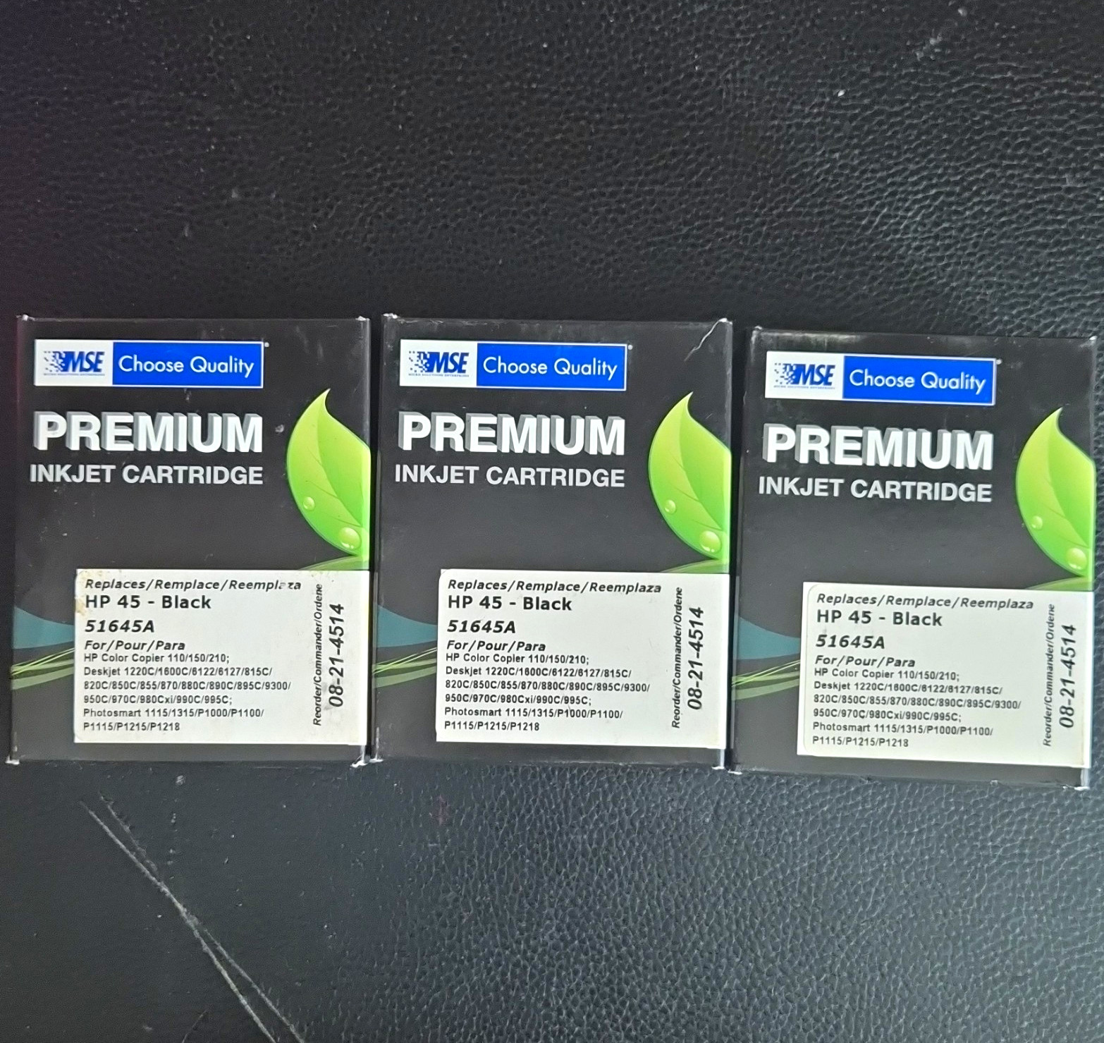 MSE PREMIUM Black Inkjet Ink Cartridge Replacement for HP 45 51645A (3 Pack)