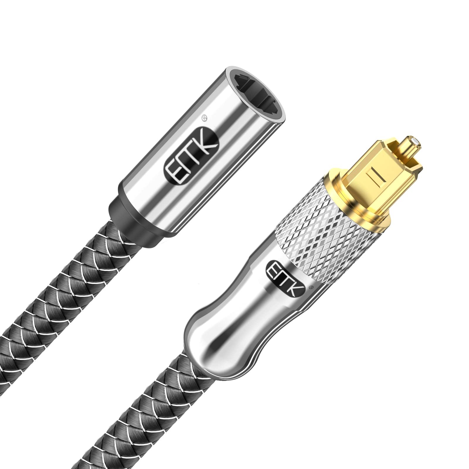 EMK Optical Cable Extension, 24K Gold-Plated 1.5 Feet/0.5M, Silver2