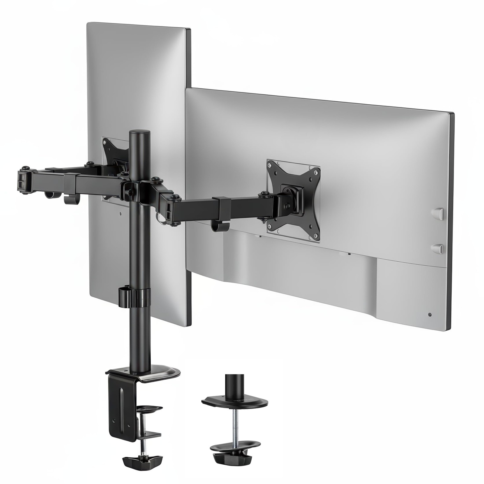 Mount-It Dual Monitor Arm, Heavy Duty Desk Mount for 2 Screens 13-32 in