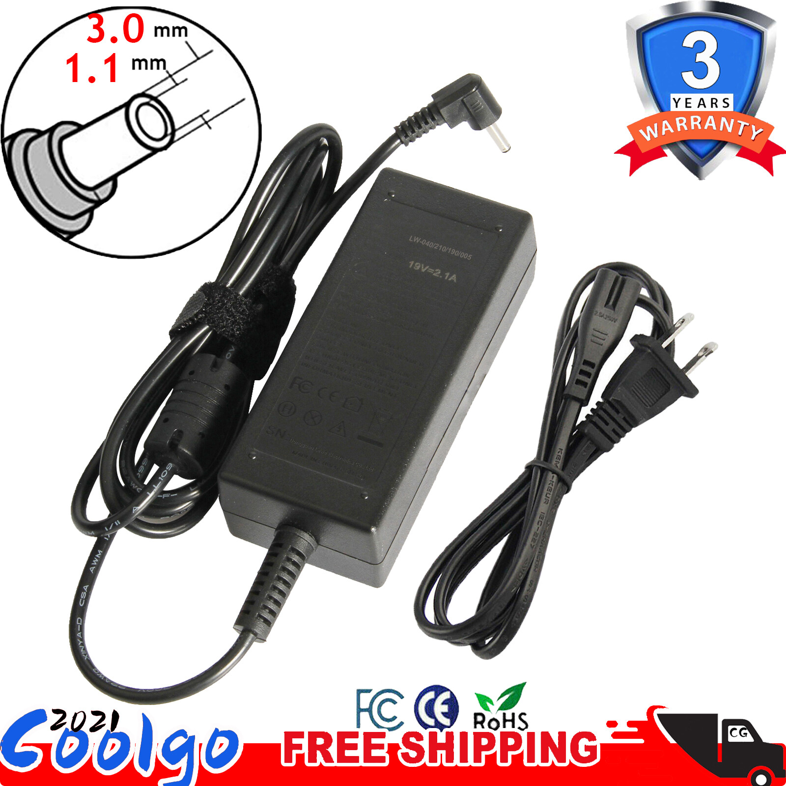 For Samsung Charger Galaxy View 18.4" Tablet SM-T670N T677A Power Supply 19V 40W
