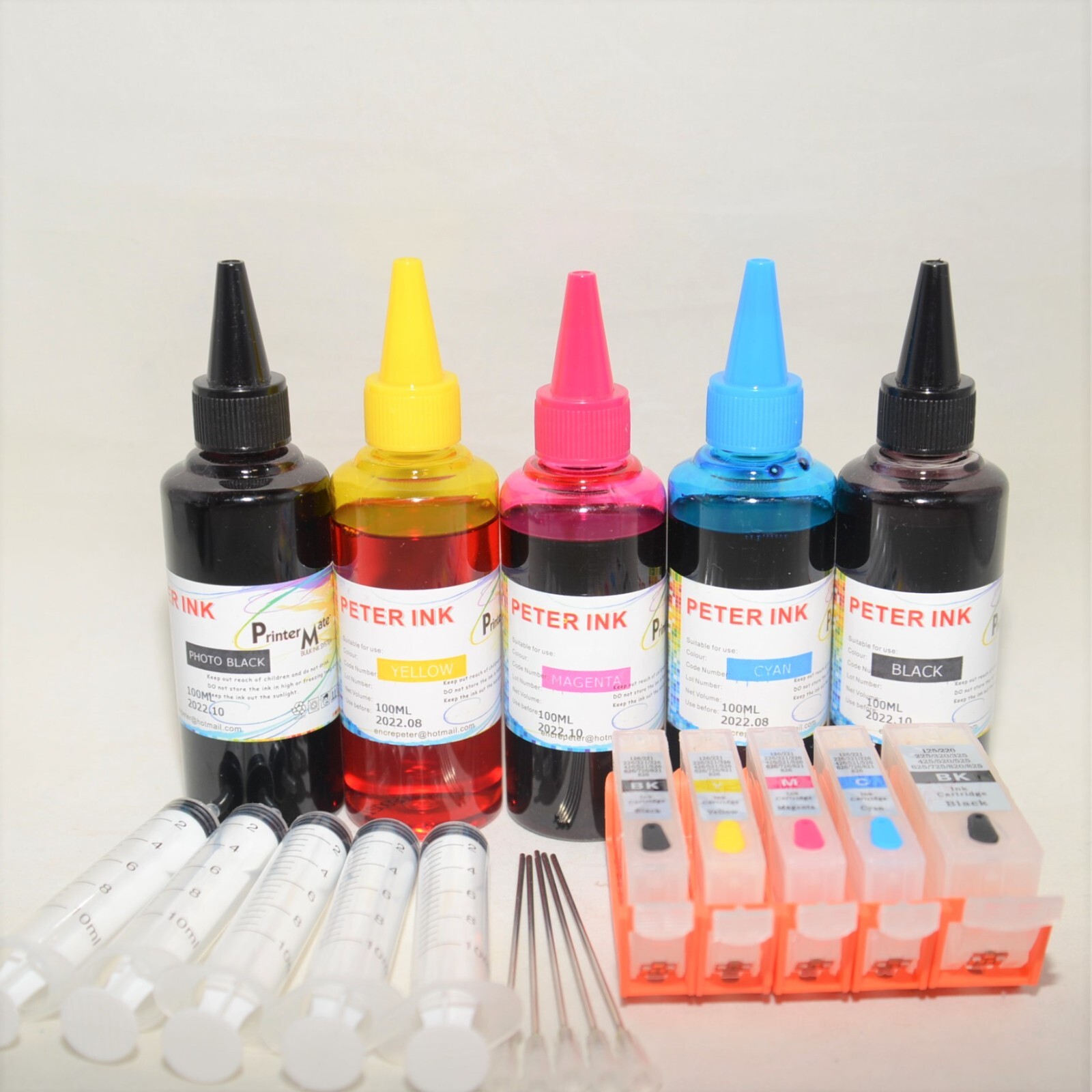5X100ML Dye refill Ink kit Canon PGI-220 CLI-221 MX860 MX870 MP540 MP550 MP560