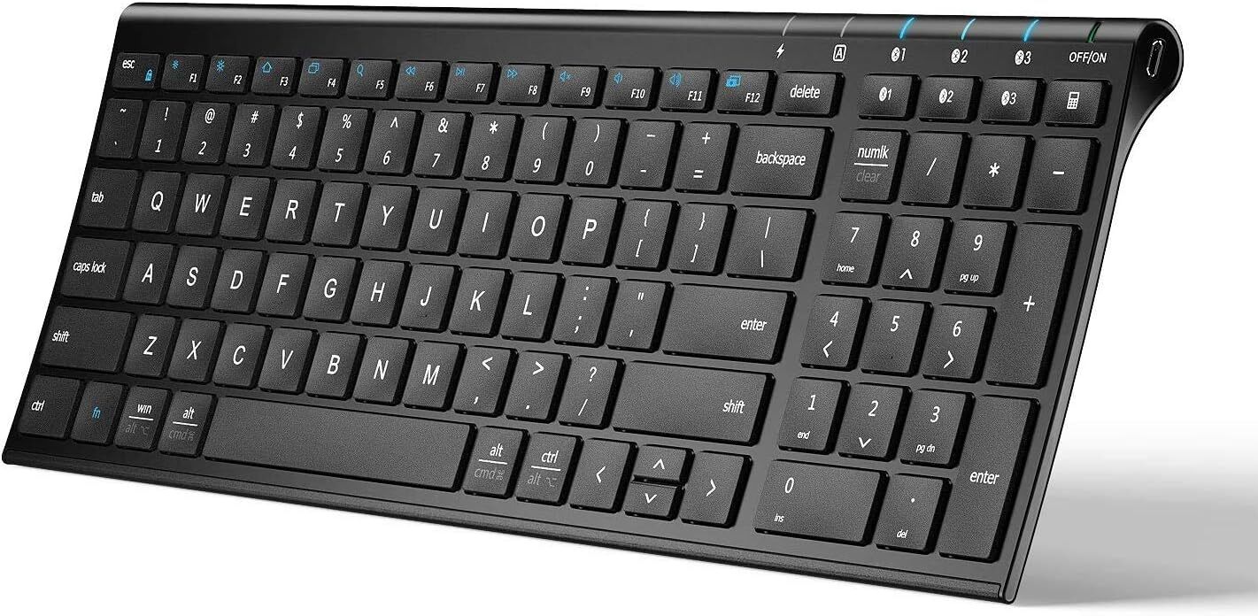 iClever BK10 Bluetooth Keyboard Rechargeable Bluetooth 5.1 Multi Device Keyboard