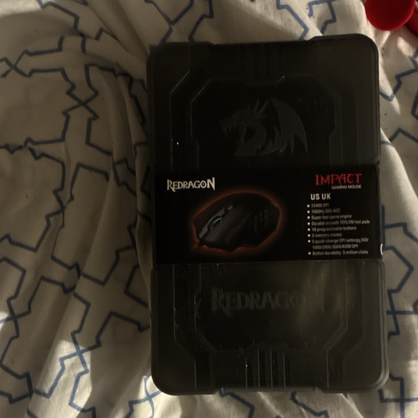 Redragon M908 Gaming Mouse 12400 DPI 18 Programmable Buttons Ergonomic Black