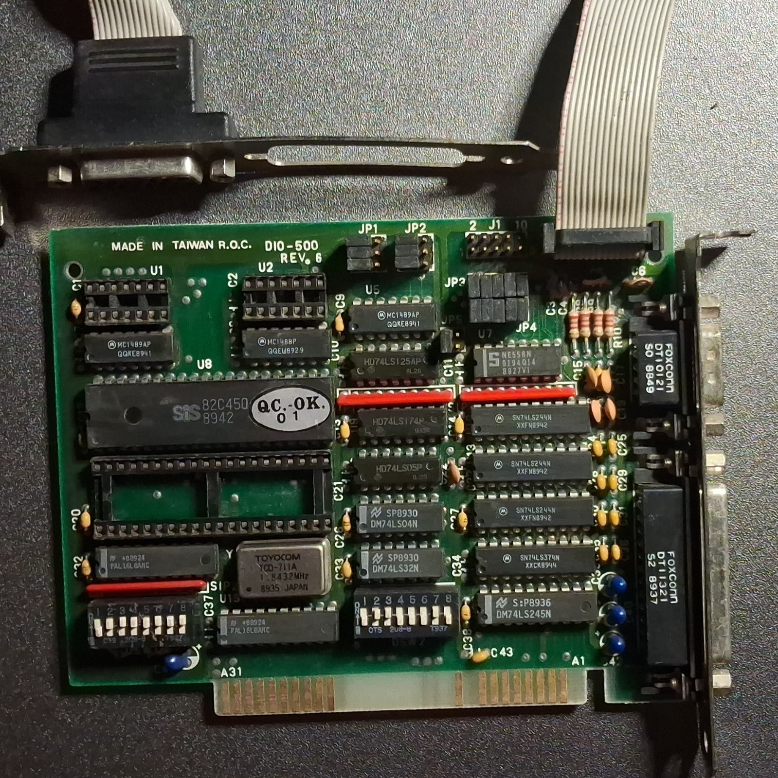 DIO-500 ISA I/O Expansion Card w/ DB-25 Parallel & DE-9 Serial Port Bracket