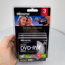 Memorex 3 Pack 2x Mini DVD-RW Discs With Jewel Cases 1.4 GB picture