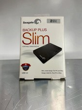 Seagate Backup Plus Slim 2TB External Hard Drive USB 3.0 Black NEW SEALED TRAY picture