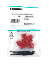 Panduit PSL-DCJB RJ45 Blockout Device, Qty 10 with 1 Key, Red ~STSI picture