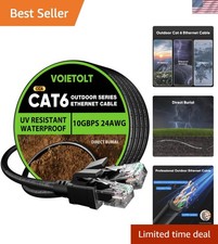 175 ft Cat 6 Ethernet Cable with 40 Ties - Fast, Weatherproof, for Outdoor Use picture