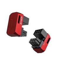 EZDIY-FAB Shield 8-Pin PCIe GPU Power Adapter 180° U-Turn Aluminum Red 2-Pack picture