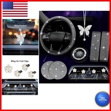 ARTILAURA 11PCS Bling Car Accessories Set For Women Steering Cover AR-A0007-W picture