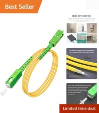 3ft SC/APC Fiber Optic Internet Cable, LSZH Yellow, Perfect for Home Networking picture
