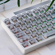 115 Keys Frosted Translucent Keycaps Set White Crystal Clear Cherry Profile picture