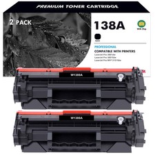 2 Pack 138A W1380A [with Chip] Compatible Black Toner Cartridge Fits HP 3001dw picture