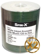 200-Pak =WHITE INKJET= DIGITAL-AUDIO CDR-DA CD-R's by Spin-X picture