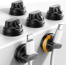 LISEN 6Pack 360°Rotatable Magnetic Cord Holder Adhesive Wire Organizer picture