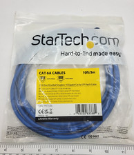 StarTech 10ft BLUE SHIELDED SNAGLESS 10 GIGABIT CAT 6A STP PATCH CABLE, 0187G picture