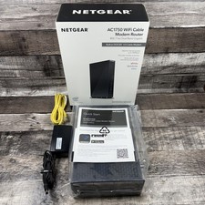 NETGEAR C6300v2 AC1750 WiFi Cable Modem Router DOCSIS 3.0 Black Gigabit picture