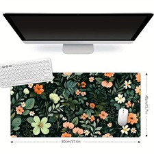 Extra-Large Floral Gaming Mouse Pad - Non-Slip, Washable & Thick Desk Mat for picture