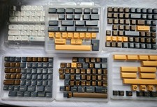 Keycap Grey Orange Space Set for Mechanical Keyboard + White Multicolor Letter  picture