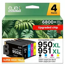 ejet 950XL 951XL Combo High Yield 4 Pack Ink for HP OfficeJet Pro 8600 8610 picture