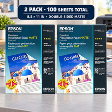 2 Pack Epson Premium Presentation Paper Matte Double-Sided 8.5 x 11 100 Sheets picture